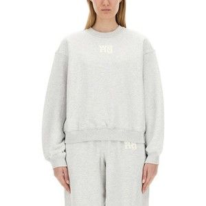 T By Alexander Wang Grey Sweatshirt With Minimalist Logo - NWT
